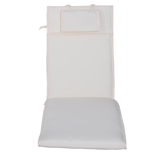 CUSCINO PER LETTINO PRENDISOLE DA GIARDINO 198 X 53 X 5 CM BIANCO CREMA