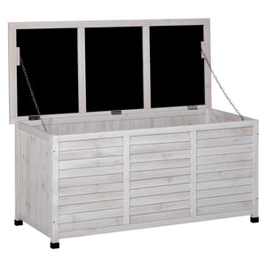 PANCA CONTENITORE IN LEGNO DI ABETE CASSAPANCA DA ESTERNO BIANCO