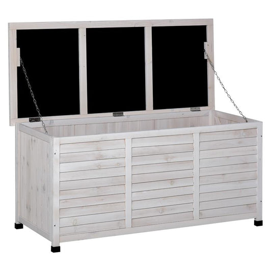 PANCA CONTENITORE IN LEGNO DI ABETE CASSAPANCA DA ESTERNO BIANCO