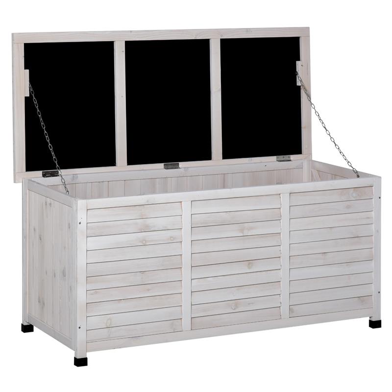 PANCA CONTENITORE IN LEGNO DI ABETE CASSAPANCA DA ESTERNO BIANCO