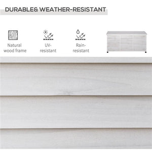 PANCA CONTENITORE IN LEGNO DI ABETE CASSAPANCA DA ESTERNO BIANCO