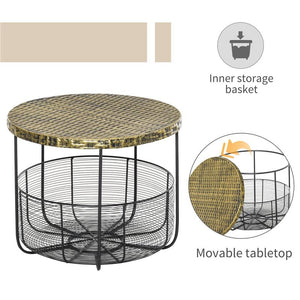 SET DI 2 TAVOLINI DA GIARDINO IN STILE INDUSTRIALE DI METALLO NERO