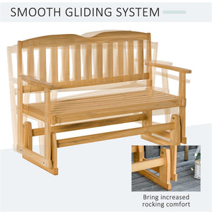 PANCHINA DA GIARDINO A DONDOLO 2 POSTI CON BRACCIOLI IN LEGNO DI ABETE