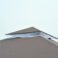 GAZEBO CON ZANZARIERA TETTO A 2 LIVELLI  STRUTTURA IN METALLO 3 X 3 M MARRONE