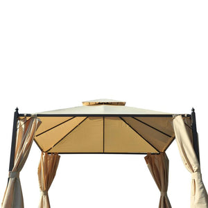 GAZEBO DA GIARDINO IMPERMEABILE 3 X 3M CON 4 PANNELLI LATERALI BEIGE