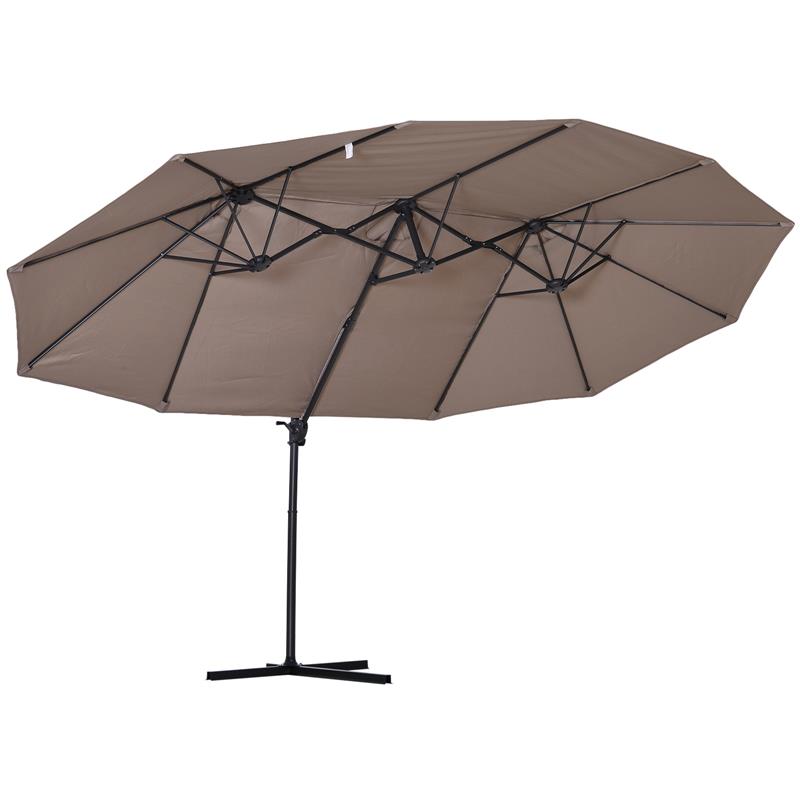 OMBRELLONE DOPPIO IN ACCIAIO E POLIESTERE 270 X 460 X 2 MARRONE