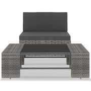 Salotto da Giardino-Set Divani da Giardino2 pz in Polyrattan Grigio