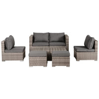 SALOTTO DA GIARDINO IN PE RATTAN 8 PEZZI CON STRUTTURA IN ALLUMINIO GRIGIO