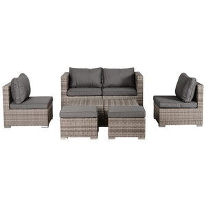SALOTTO DA GIARDINO IN PE RATTAN 8 PEZZI CON STRUTTURA IN ALLUMINIO GRIGIO