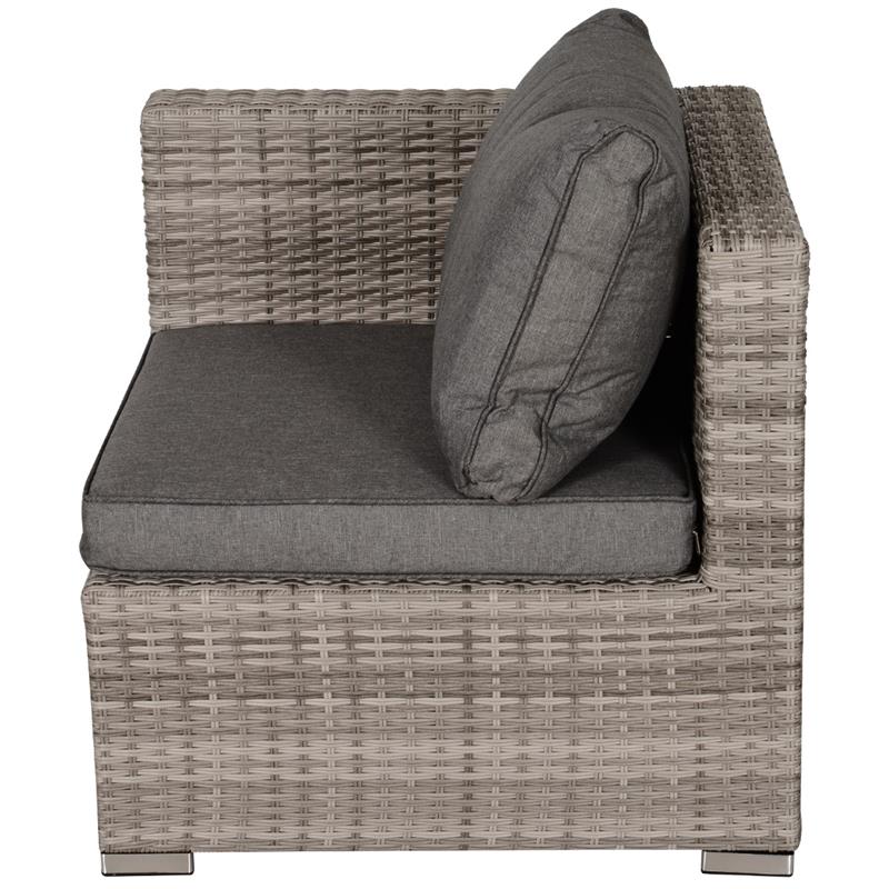 SALOTTO DA GIARDINO IN PE RATTAN 8 PEZZI CON STRUTTURA IN ALLUMINIO GRIGIO