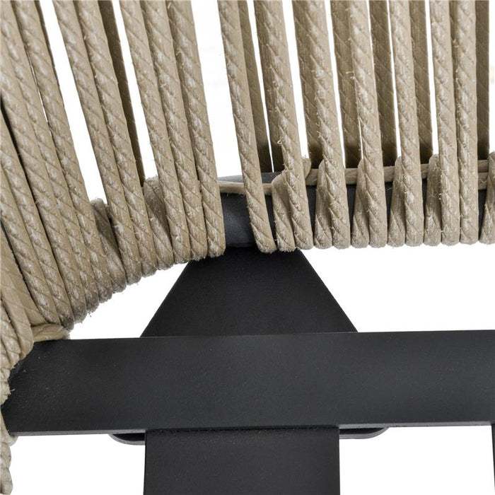 SET 2 POLTRONCINE CON TAVOLINO DA ESTERNO IN PE RATTAN CACHI E GRIGIO