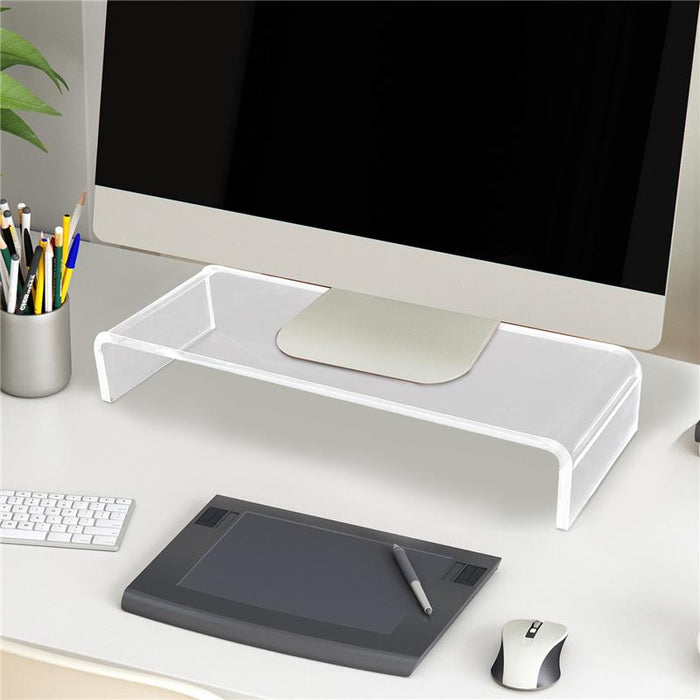SUPPORTO IN VETRO ACRILICO TRASPARENTE PER COMPUTER TV SCHERMI 53 X 19 X 9 CM