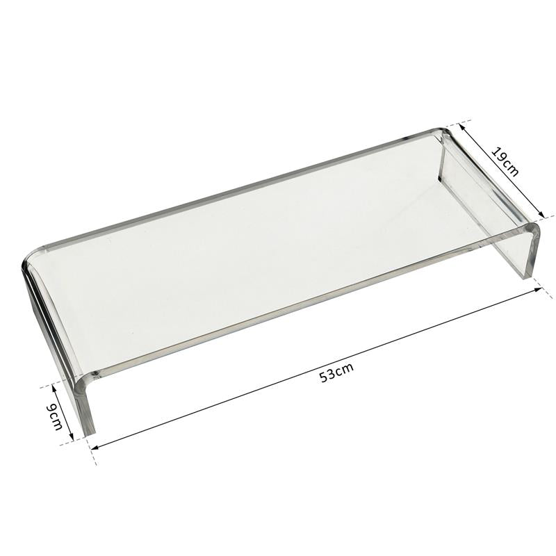 SUPPORTO IN VETRO ACRILICO TRASPARENTE PER COMPUTER TV SCHERMI 53 X 19 X 9 CM