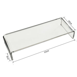 SUPPORTO IN VETRO ACRILICO TRASPARENTE PER COMPUTER TV SCHERMI 53 X 19 X 9 CM