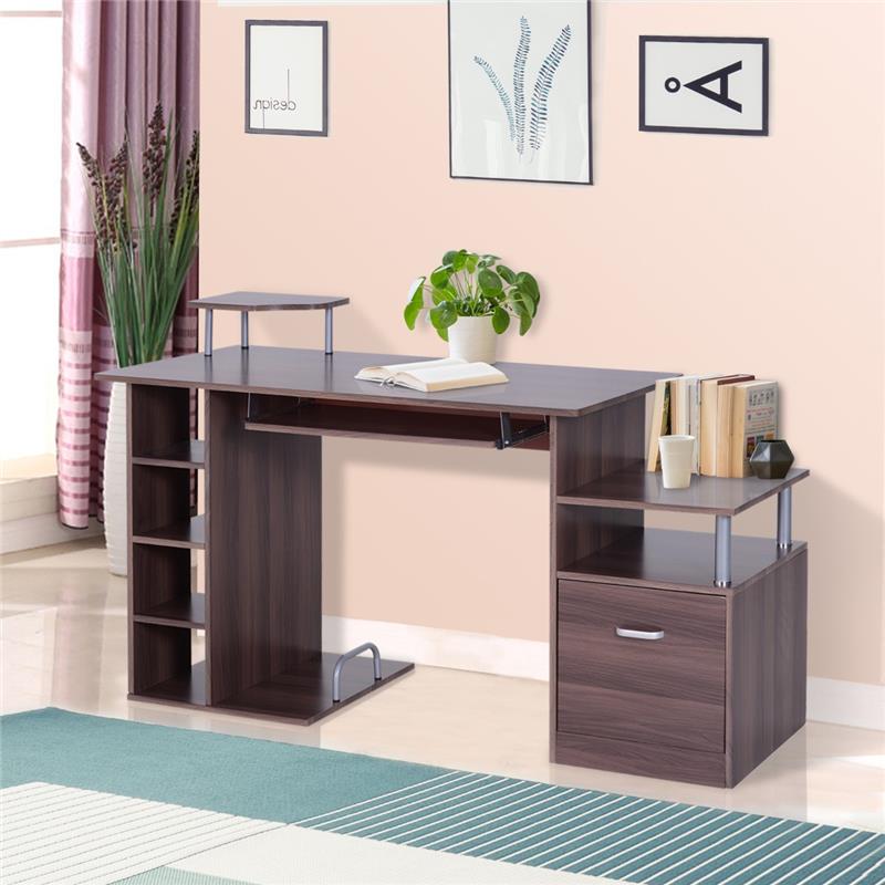 SCRIVANIA PER COMPUTER DA CAMERA O UFFICIO CON CASSETTO E LIBRERIA IN LEGNO 152 X 60 X 88 CM