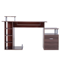 SCRIVANIA PER COMPUTER DA CAMERA O UFFICIO CON CASSETTO E LIBRERIA IN LEGNO 152 X 60 X 88 CM