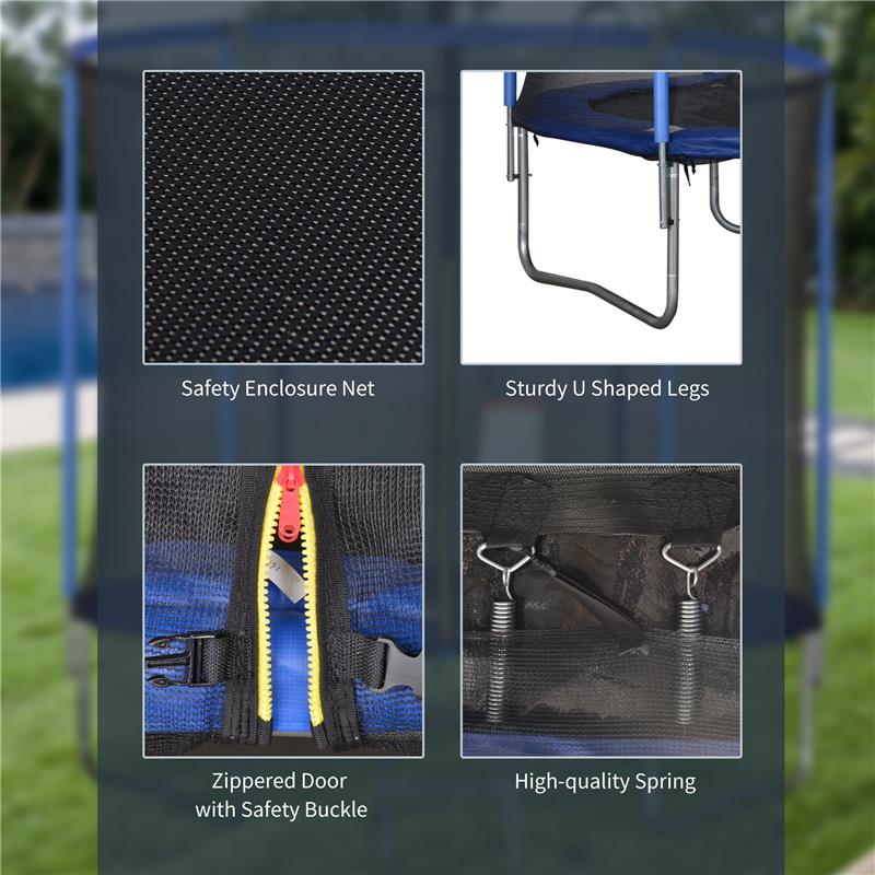 SALTA SALTA TAPPETO ELASTICO PER BAMBINI E ADULTI CON RETE E BORDO IMBOTTITO 244 X 240 CM