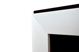 Camino a Bioetanolo da Parete/Incasso 120x49 cm Frame 1200 Bianco con Vetro