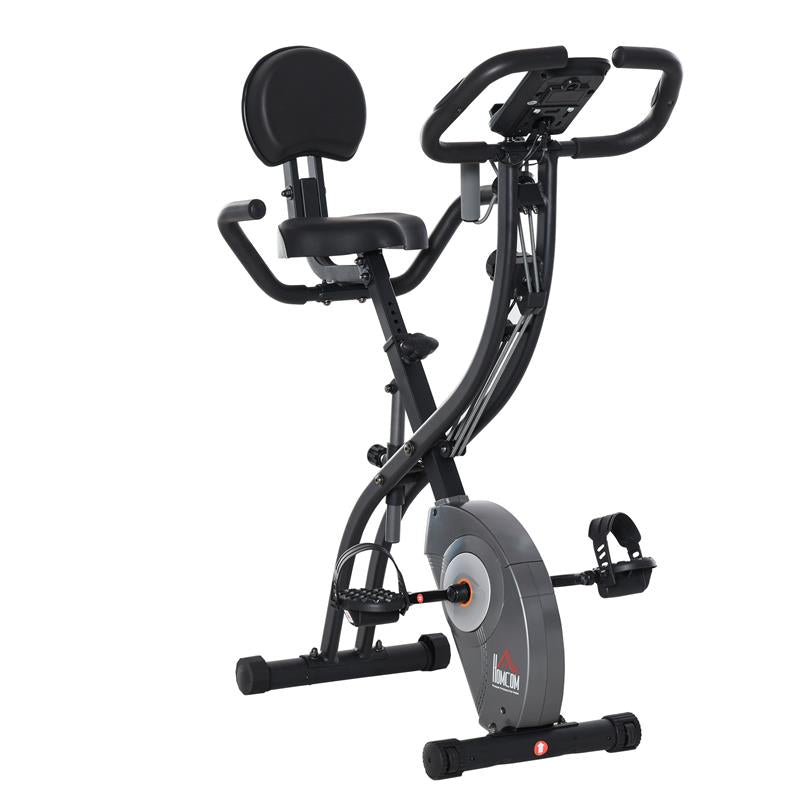 CYCLETTE PIEGHEVOLE CON SCHIENALE BANDE ELASTICHE E DISPLAY LCD GRIGIA