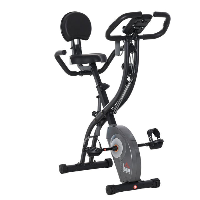 CYCLETTE PIEGHEVOLE CON SCHIENALE BANDE ELASTICHE E DISPLAY LCD GRIGIA