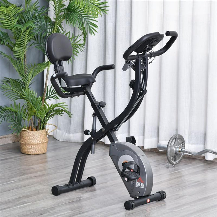 CYCLETTE PIEGHEVOLE CON SCHIENALE BANDE ELASTICHE E DISPLAY LCD GRIGIA