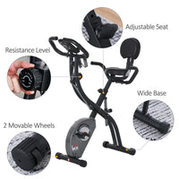 CYCLETTE PIEGHEVOLE CON SCHIENALE BANDE ELASTICHE E DISPLAY LCD GRIGIA