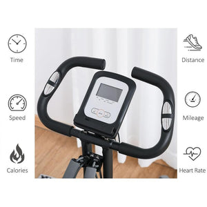 CYCLETTE PIEGHEVOLE CON SCHIENALE BANDE ELASTICHE E DISPLAY LCD GRIGIA