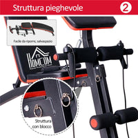 PANCA MULTIFUNZIONALE REGOLABILE PER BILANCIERE ADDOMINALI DORSALI MANUBRI