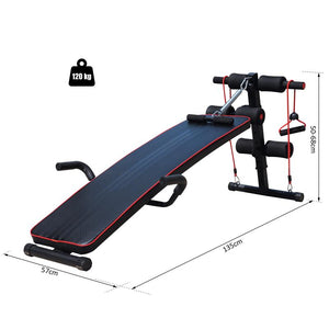 PANCA PER ADDOMINALI INCLINATA MULTIFUNZIONE E REGOLABILE 56.5 X 135 CM