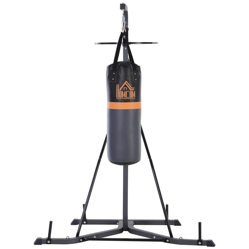 STAZIONE MULTIUSO REGOLABILE CON SACCO DA BOXE 20KG E PUNCHING BALL INCLUSO