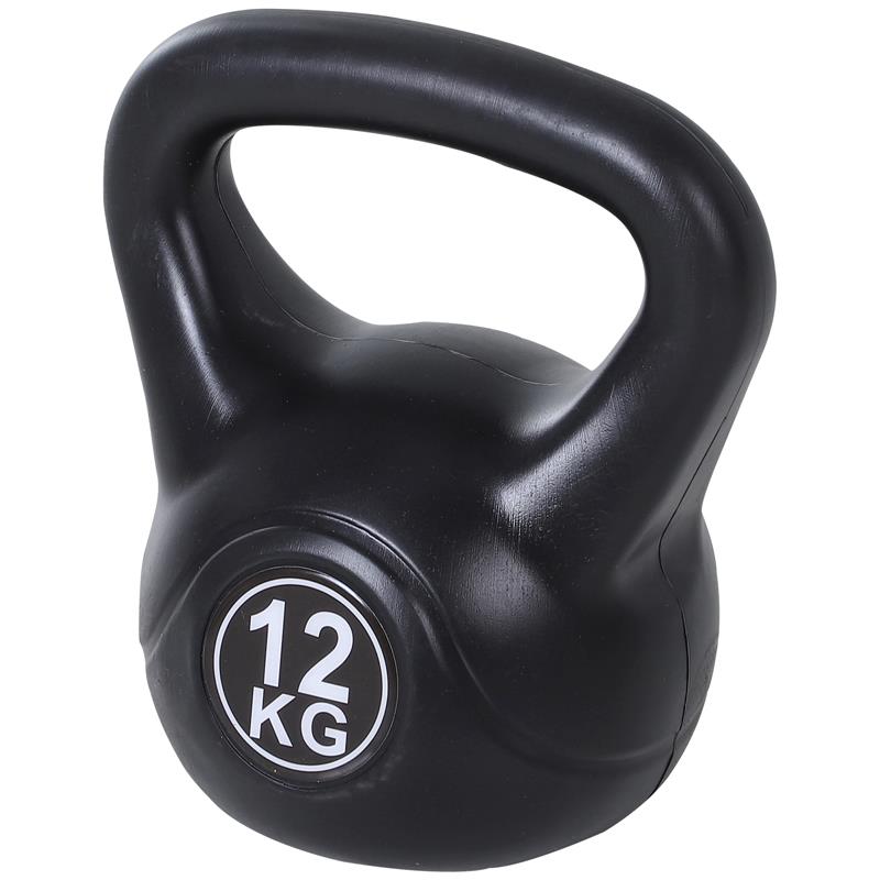 KETTLEBELL 12 KG PER ALLENAMENTO CROSS TRAINING NERO