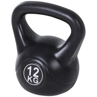 KETTLEBELL 12 KG PER ALLENAMENTO CROSS TRAINING NERO