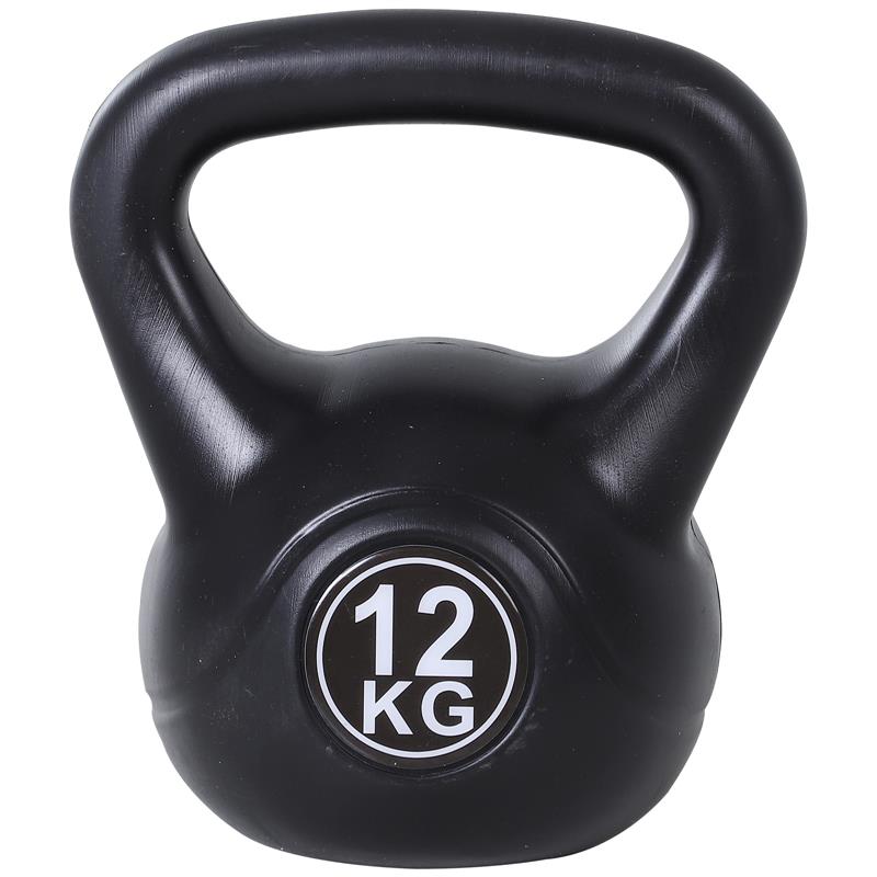 KETTLEBELL 12 KG PER ALLENAMENTO CROSS TRAINING NERO