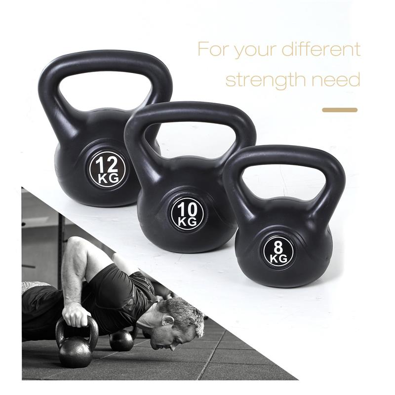 KETTLEBELL 12 KG PER ALLENAMENTO CROSS TRAINING NERO