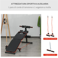 PANCA PER ADDOMINALI PIEGHEVOLE E REGOLABILE CON IMBOTTITURA NERA E ROSSA