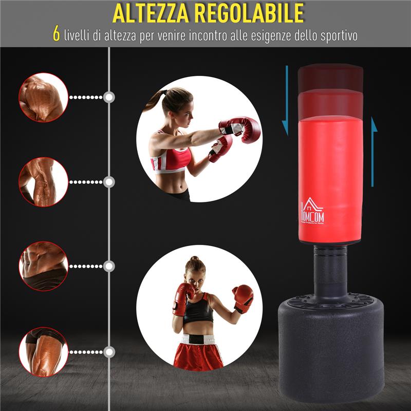 SACCO BOXE DA TERRA ALTEZZA REGOLABILE 145 - 172 CM CON BASE RIEMPIBILE