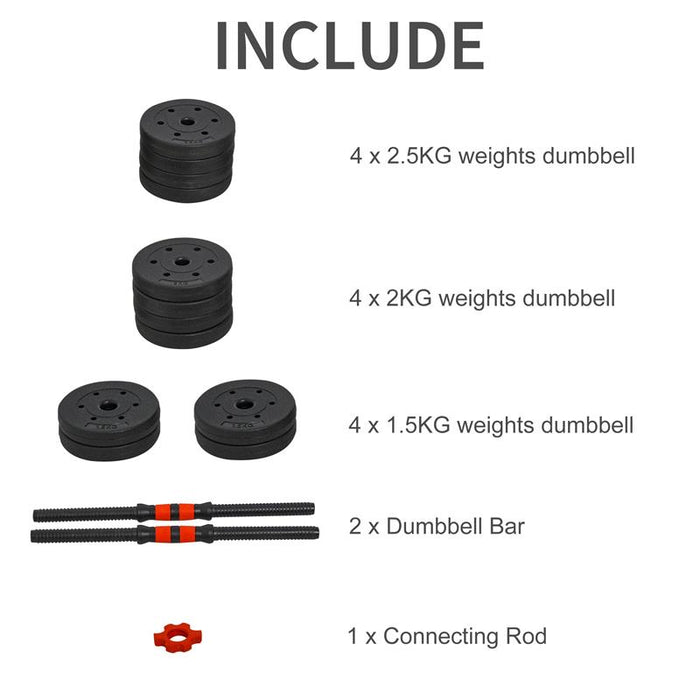 SET 2 IN 1 BILANCIERI E MANUBRIO COMPONIBILE 25 KG