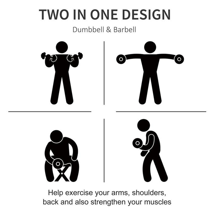 SET 2 IN 1 BILANCIERI E MANUBRIO COMPONIBILE 25 KG