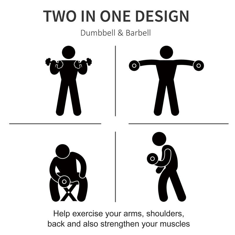 SET 2 IN 1 BILANCIERI E MANUBRIO COMPONIBILE 25 KG