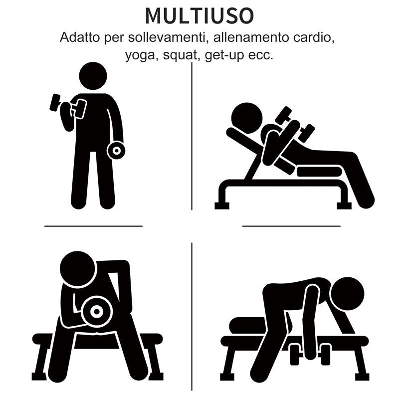 SET 6 MANUBRI PESI PER BRACCIA CON VALIGETTA DA 0.5 KG 1 KG 1.5 KG ACCIAIO