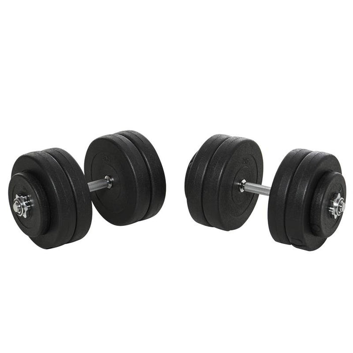 SET MANUBRI PALESTRA 50 KG KIT PESI REGOLABILE CON 12 DISCHI GOMMATI NERO
