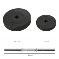 SET MANUBRI PALESTRA 50 KG KIT PESI REGOLABILE CON 12 DISCHI GOMMATI NERO