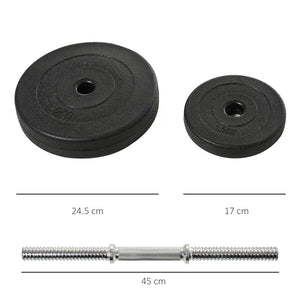 SET MANUBRI PALESTRA 50 KG KIT PESI REGOLABILE CON 12 DISCHI GOMMATI NERO