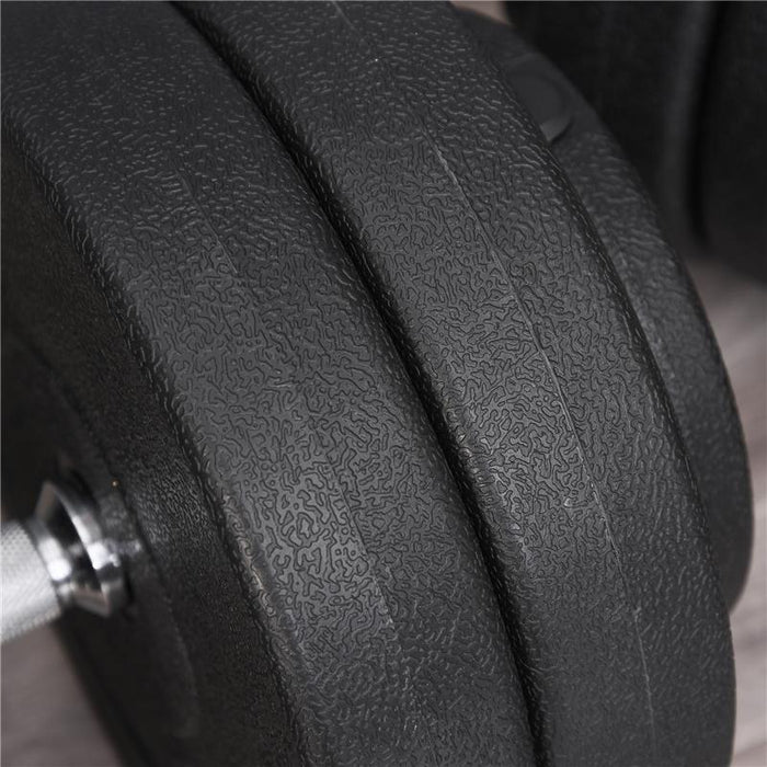 SET MANUBRI PALESTRA 50 KG KIT PESI REGOLABILE CON 12 DISCHI GOMMATI NERO