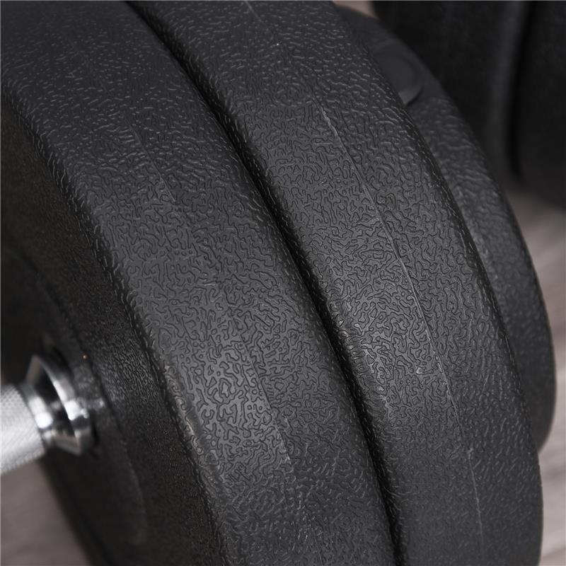 SET MANUBRI PALESTRA 50 KG KIT PESI REGOLABILE CON 12 DISCHI GOMMATI NERO