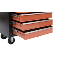 CARRELLO PORTA UTENSILI ATTREZZI CON CASSETTIERA, NERO E ARANCIONE, 61.5X33X76CM