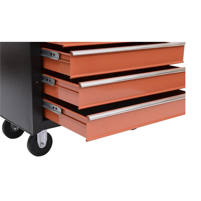 CARRELLO PORTA UTENSILI ATTREZZI CON CASSETTIERA, NERO E ARANCIONE, 61.5X33X76CM