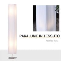 LAMPADA DA TERRA CON PIANTANA IN TESSUTO BIANCO