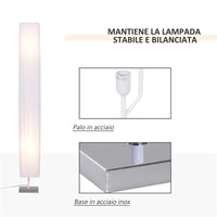 LAMPADA DA TERRA CON PIANTANA IN TESSUTO BIANCO