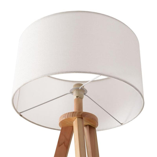 LAMPADA DA TERRA IN LEGNO E LINO CON INTERRUTTORE A PEDALE ALTEZZA 154 CM